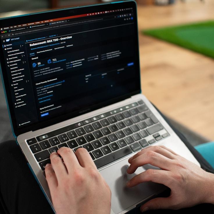 Mobile app development process showing collaborative team environment